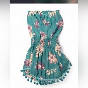 Ramy Brook multicoloured floral mini dress with pom poms #floral #dress